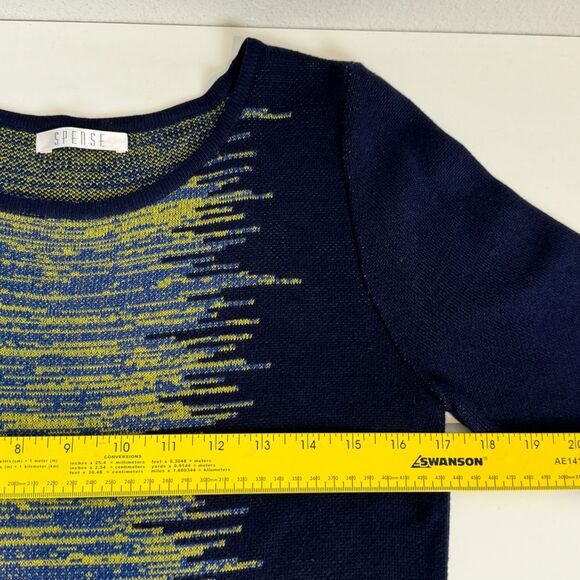 Spence Knit Navy Green Short Sleeve Dress M - Picture 6 of 8